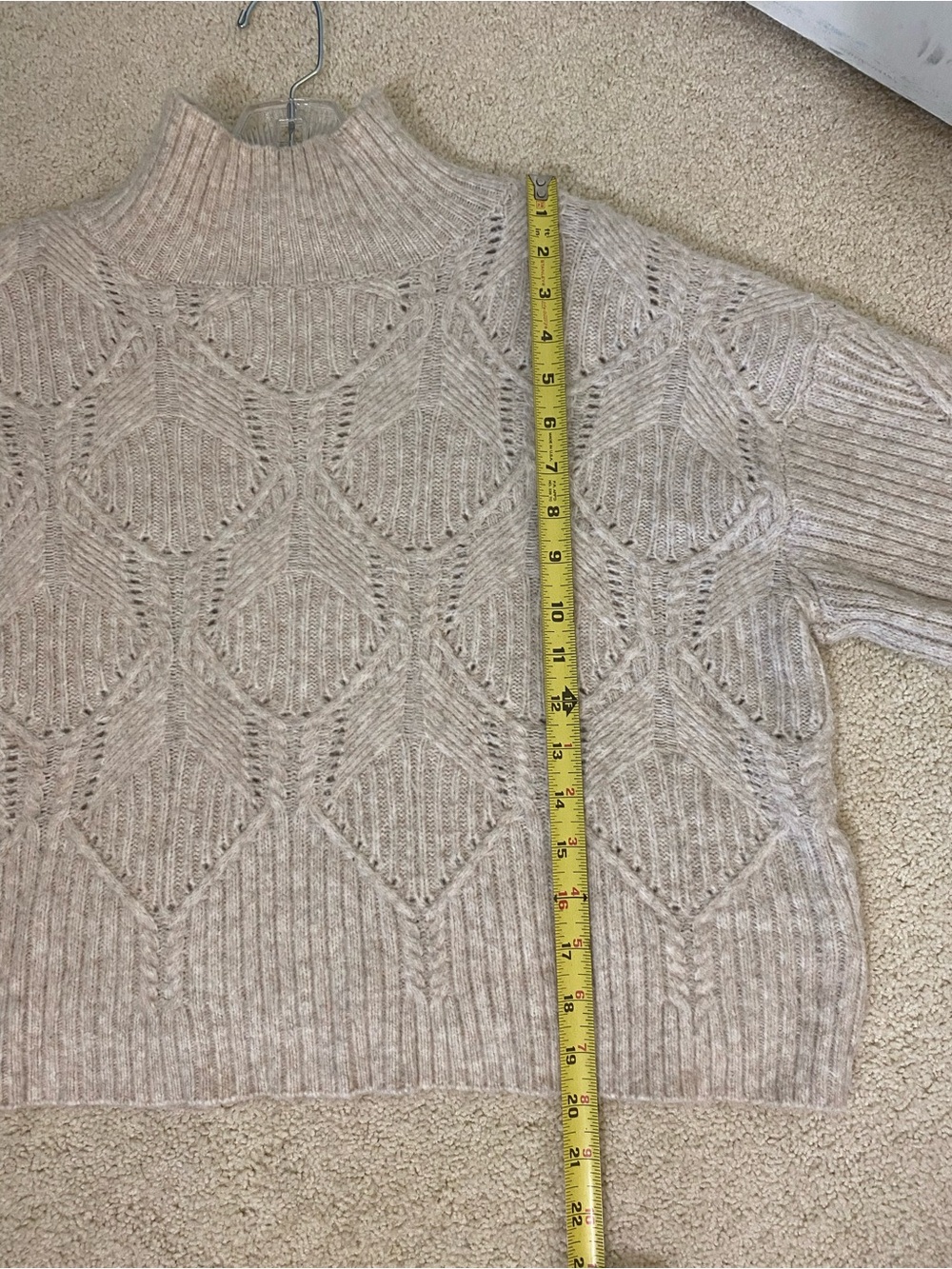 Lush Cream Knit Mock Neck Sweater Size S - Picture 5 of 9